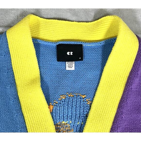 Lazy Oaf Flower Garden M Cardigan Sweater Colorful Quirky 90s Rave Vibe RARE - Picture 5 of 16
